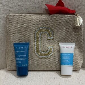 Clarins Hydra-Essentiel Blue and Fresh Scrub White Set